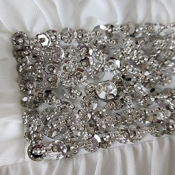 Conail Coco Women Ruched Waist Rhinestone Casual Tulle Long Dress - Picture 16 of 16